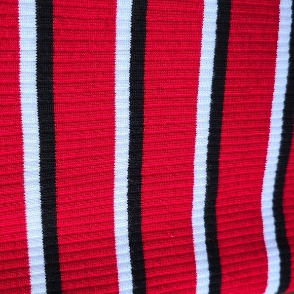 Torrid ribbed sweater scoop neck striped tricolor 2x boatneck off shoulder - Picture 7 of 9